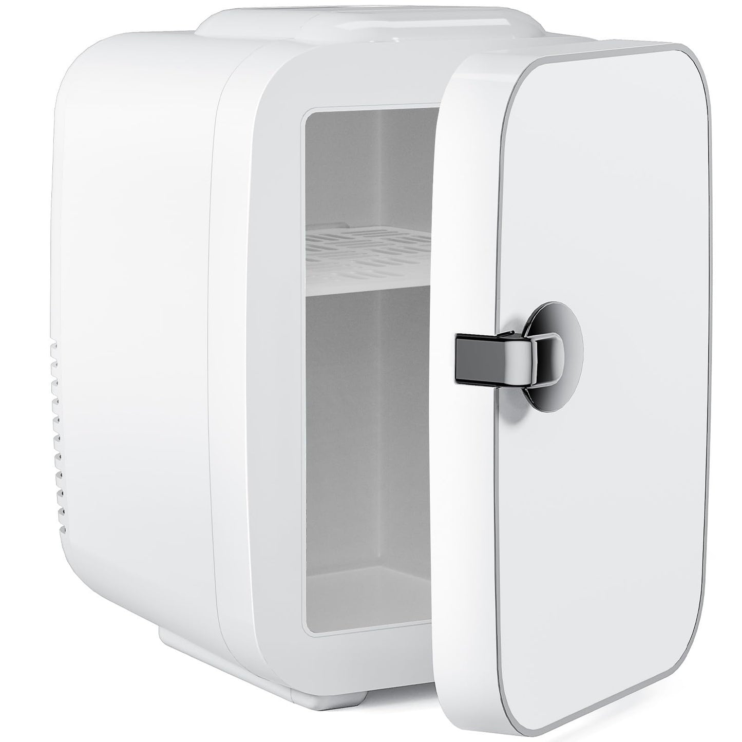 Sweetcrispy Mini Fridge, Portable Small Refrigerator 4L/6 Can Cooler & Warmer Compact Fridges for SkinCare, Food and Drinks, Bedroom, Dorm, Car, Office, White