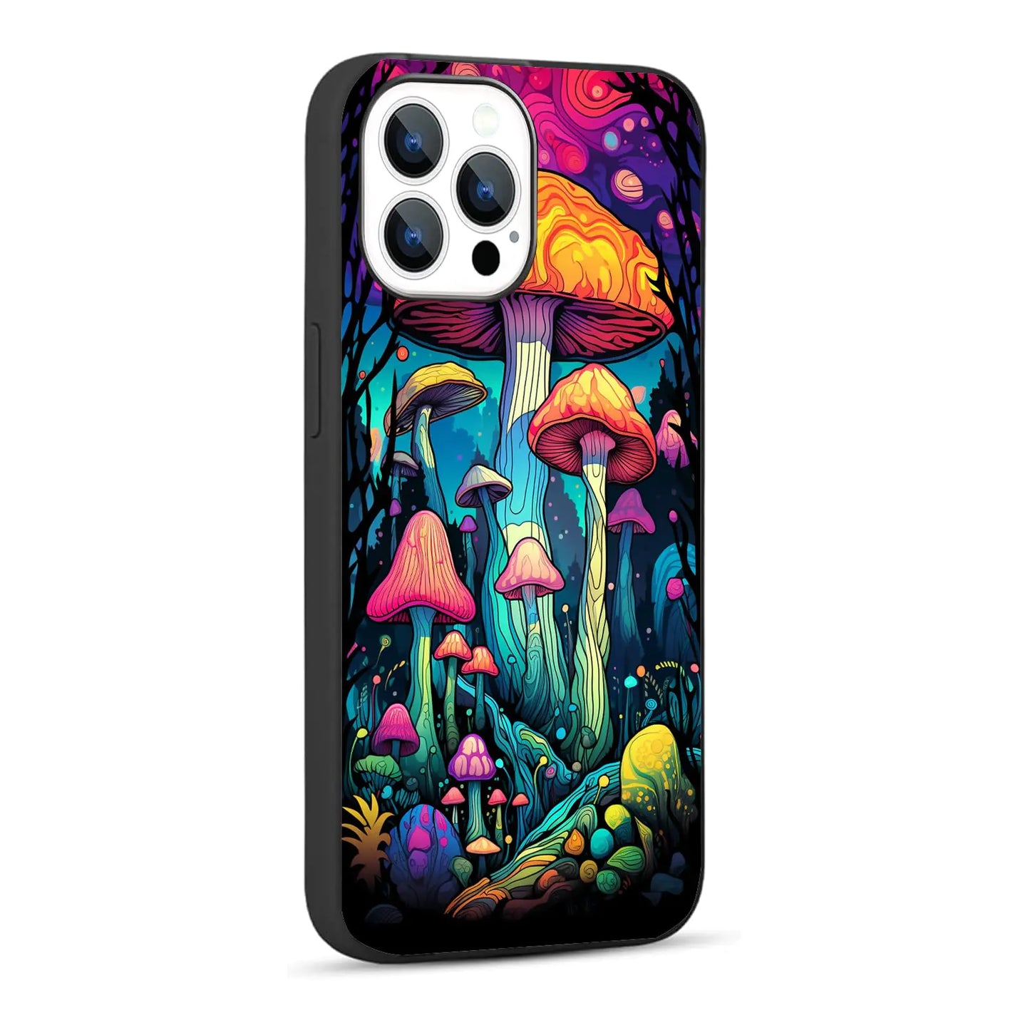 HUIYUEKUAI Compatible with iPhone 16 Pro Case Magic Hippie Colorful Mushroom iPhone Case Protection Shockproof TPU Case Cover for Men & Women Cases