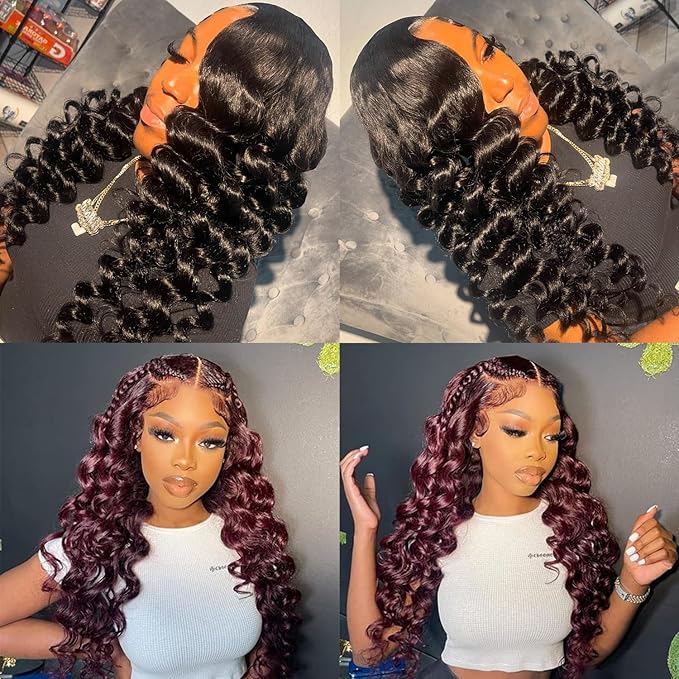 Twigoal Glueless Wigs Human Hair Pre Plucked Pre Cut Loose Deep Wave 28Inch 5x5 HD Lace Closure Wigs Human Hair Wear And Go Glueless Wigs Loose Deep Wave Lace Front Wigs Human Hair Wet and Wavy